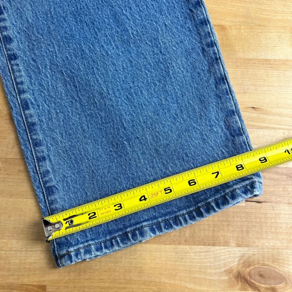 Madewell Jeans The Perfect Vintage Wide-Leg Crop Size 28 Tall Blue High Rise - Picture 13 of 14